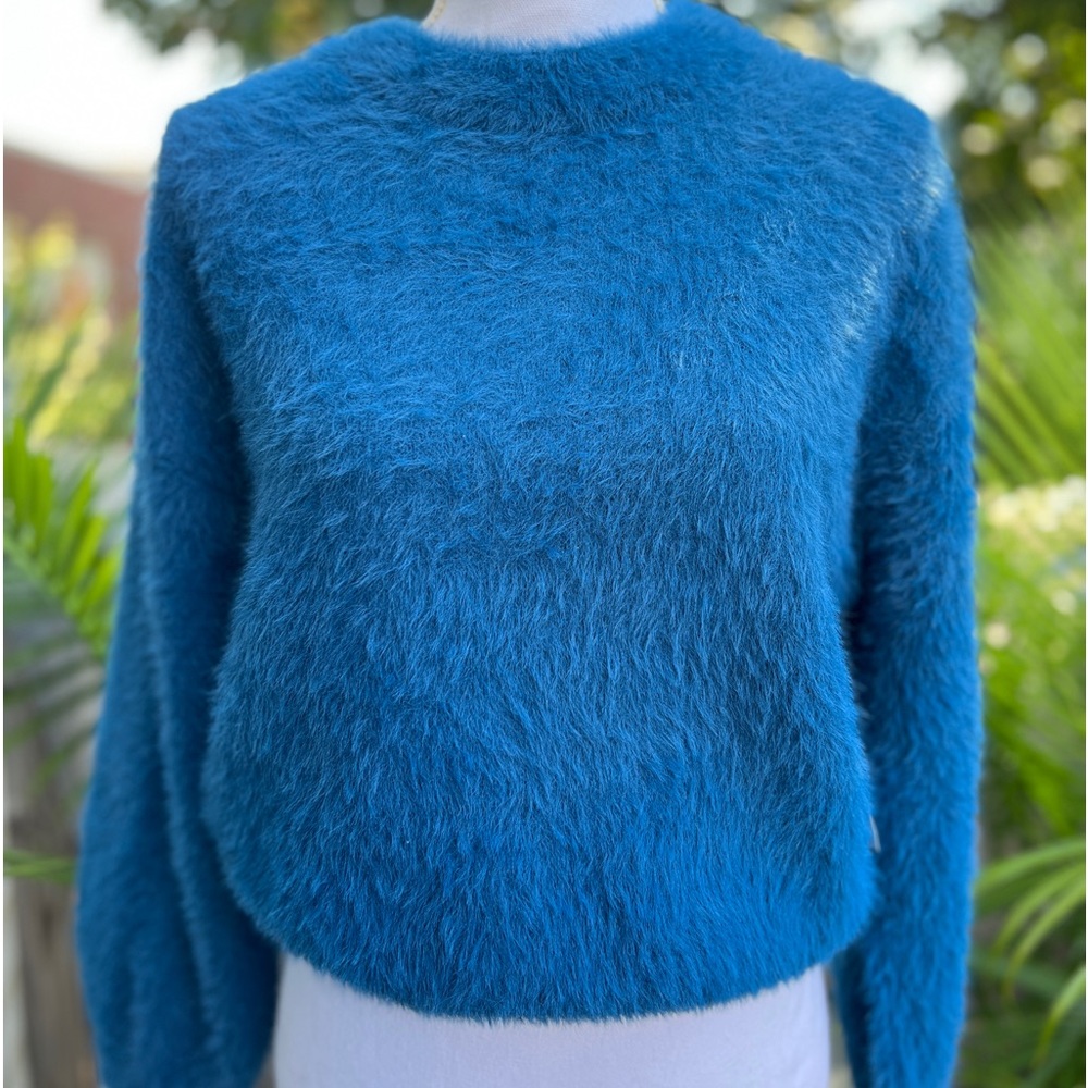 NWT- Design Lab Fuzzy Blue Sweater